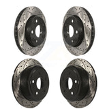 Front Rear Coated Drilled Slotted Disc Brake Rotors Kit For Jeep Wrangler JK KD-100252