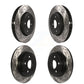 Front Rear Coated Drilled Slotted Disc Brake Rotors Kit For Dodge Durango KD-100255