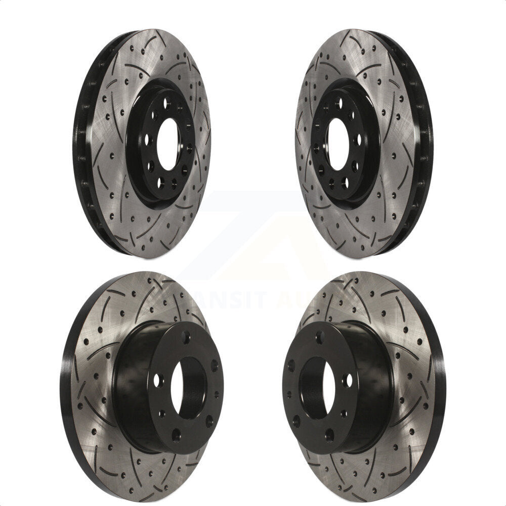 Front Rear Coated Drilled Slotted Disc Brake Rotors Kit For Jeep Renegade Compass Fiat 500X KD-100260