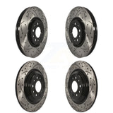 Front Rear Coated Drilled Slotted Disc Brake Rotors Kit For 2014-2021 Jeep Cherokee With Dual Piston Caliper KD-100262
