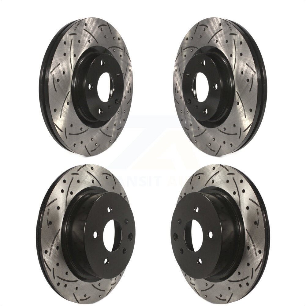 Front Rear Coated Drilled Slotted Disc Brake Rotors Kit For Nissan INFINITI Maxima G37 G35 M35 350Z EX35 370Z G25 M45 Q40 QX50 EX37 KD-100269