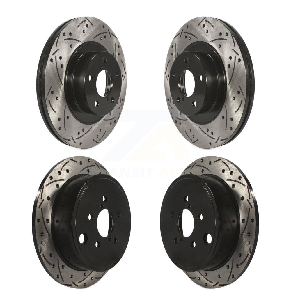 Front Rear Coated Drilled Slotted Disc Brake Rotors Kit For Subaru Outback Impreza Forester Legacy KD-100274