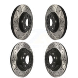 Front Rear Coated Drilled Slotted Disc Brake Rotors Kit For Volkswagen Tiguan CC Passat GTI Audi Q3 Limited A3 Quattro KD-100279
