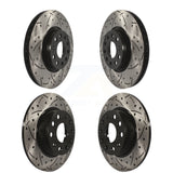 Front Rear Coated Drilled Slotted Disc Brake Rotors Kit For Volkswagen Passat GTI Audi A3 Beetle Quattro Golf Alltrack Sportback e-tron Taos KD-100280