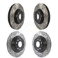 Front Rear Coated Drilled Slotted Disc Brake Rotors Kit For Audi Q3 Quattro TT KD-100282