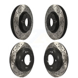 Front Rear Coated Drilled Slotted Disc Brake Rotors Kit For Kia Forte Hyundai Veloster Forte5 Koup KD-100286