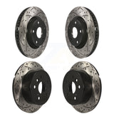 Front Rear Coated Drilled Slotted Disc Brake Rotors Kit For Toyota Camry Lexus ES350 Avalon KD-100287