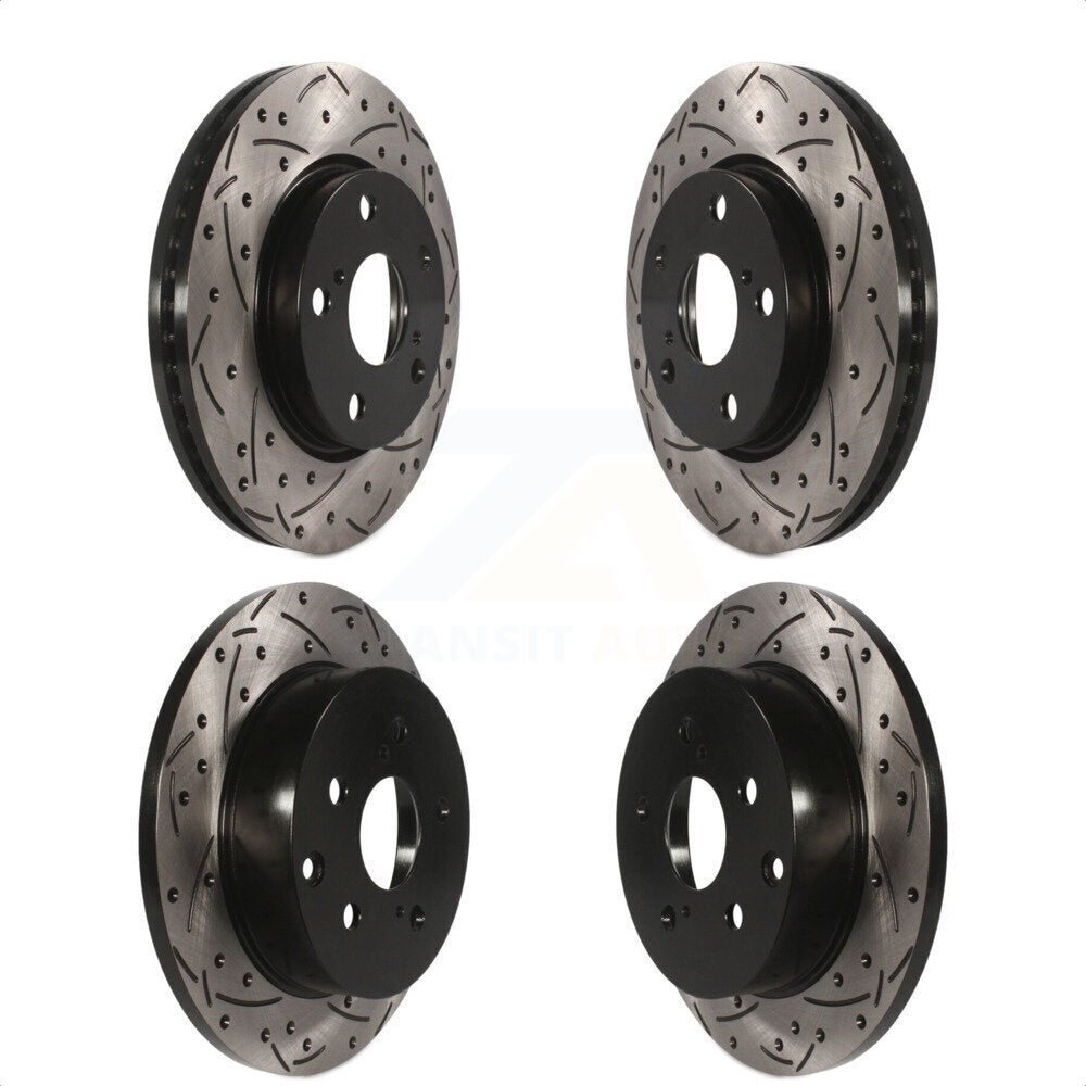 Front Rear Coated Drilled Slotted Disc Brake Rotors Kit For Toyota RAV4 Lexus HS250h KD-100290