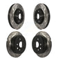 Front Rear Coated Drilled Slotted Disc Brake Rotors Kit For Lexus IS250 KD-100291