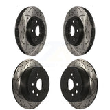 Front Rear Coated Drilled Slotted Disc Brake Rotors Kit For Lexus IS250 KD-100291