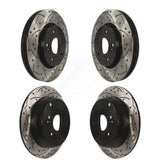 Front Rear Coated Drilled Slotted Disc Brake Rotors Kit For Honda CR-V Acura RDX KD-100292