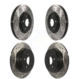 Front Rear Coated Drilled Slotted Disc Brake Rotors Kit For Honda Pilot Acura MDX ZDX KD-100297