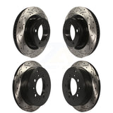 Front Rear Coated Drilled Slotted Disc Brake Rotors Kit For Toyota Tundra Sequoia Lexus LX570 Land Cruiser KD-100299