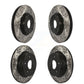 Front Rear Coated Drilled Slotted Disc Brake Rotors Kit For Ford Escape C-Max KD-100302
