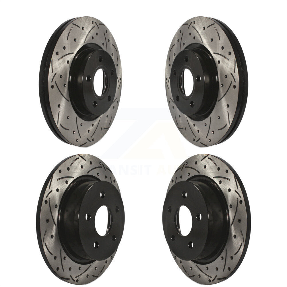 Front Rear Coated Drilled Slotted Disc Brake Rotors Kit For Ford Escape C-Max KD-100302