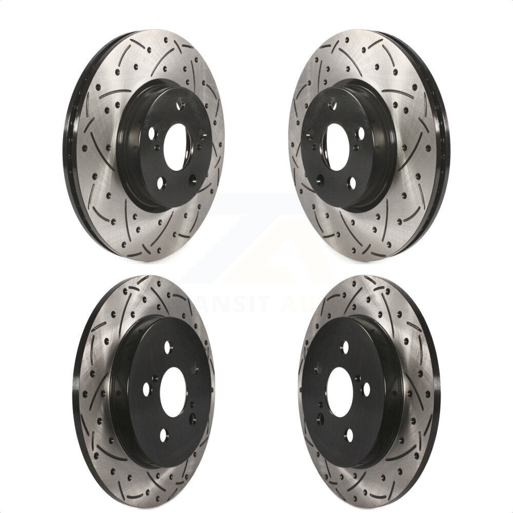 Front Rear Coated Drilled Slotted Disc Brake Rotors Kit For Toyota Corolla Matrix Pontiac Vibe KD-100306