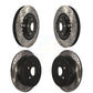 Front Rear Coated Drilled Slotted Disc Brake Rotors Kit For Toyota Highlander Sienna Lexus RX350 RX450h KD-100307