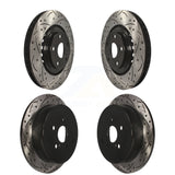 Front Rear Coated Drilled Slotted Disc Brake Rotors Kit For Toyota Highlander Sienna Lexus RX350 RX450h KD-100307