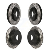 Front Rear Coated Drilled Slotted Disc Brake Rotors Kit For 2007-2012 Nissan Sentra SE-R KD-100308