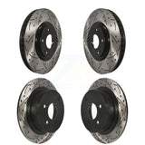 Front Rear Coated Drilled Slotted Disc Brake Rotors Kit For 2007-2012 Nissan Sentra SE-R Spec V KD-100310