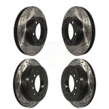 Front Rear Coated Drilled Slotted Disc Brake Rotors Kit For 2010-2014 Toyota FJ Cruiser KD-100317