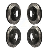 Front Rear Coated Drilled Slotted Disc Brake Rotors Kit For Toyota 4Runner Lexus GX460 KD-100324