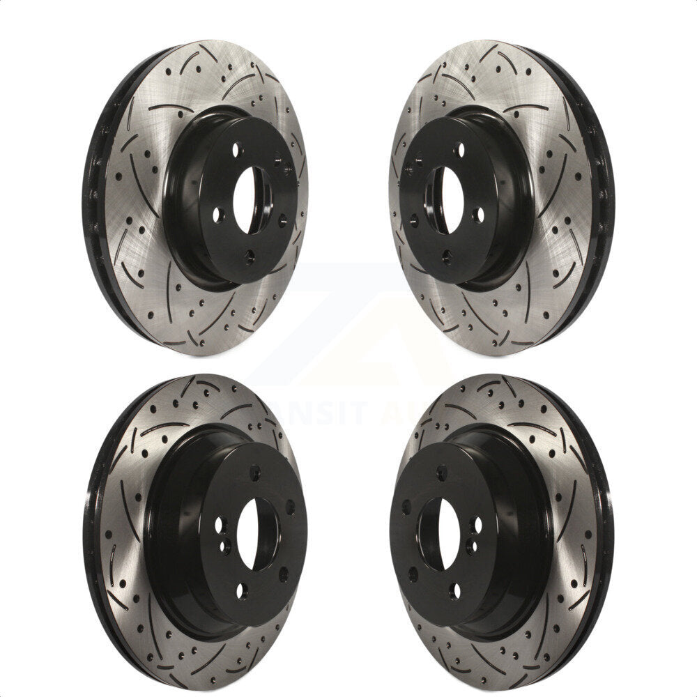 Front Rear Coated Drilled Slotted Disc Brake Rotors Kit For Mercedes-Benz E350 E400 With 322mm Diameter Rotor KD-100327