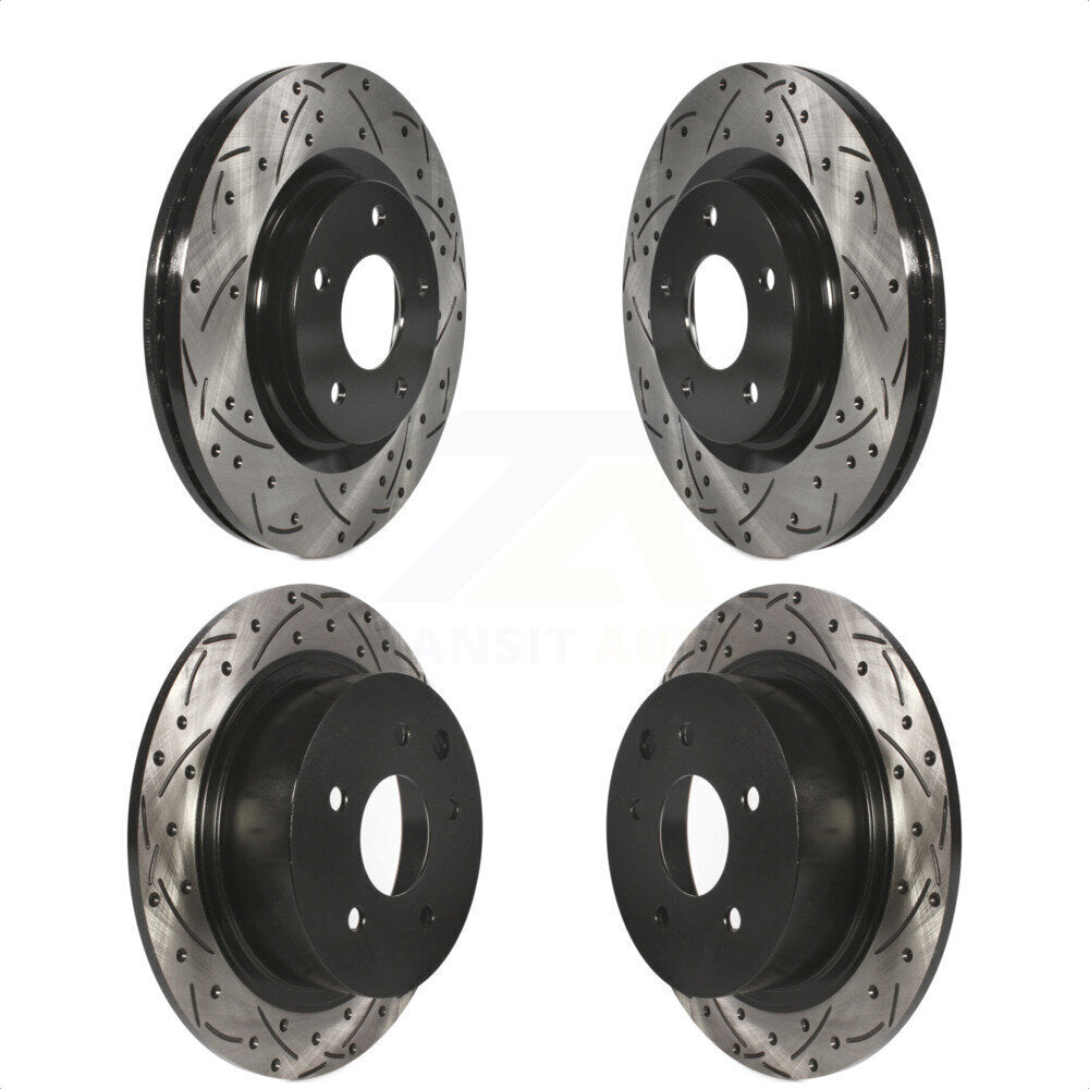 Front Rear Coated Drilled Slotted Disc Brake Rotors Kit For Nissan Sentra Juke KD-100329