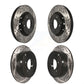 Front Rear Coated Drilled Slotted Disc Brake Rotors Kit For Mitsubishi Lancer KD-100333