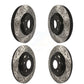 Front Rear Coated Drilled Slotted Disc Brake Rotors Kit For Audi Q5 A4 A5 Quattro allroad A6 KD-100334
