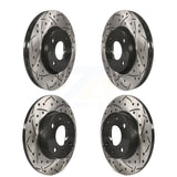 Front Rear Coated Drilled Slotted Disc Brake Rotors Kit For 2012-2017 Fiat 500 Naturally Aspirated KD-100335