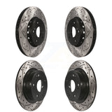 Front Rear Coated Drilled Slotted Disc Brake Rotors Kit For 2016 Acura ILX KD-100341