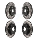 Front Rear Coated Drilled Slotted Disc Brake Rotors Kit For 2015 Honda Civic EX with Coupe Manual transmission KD-100342