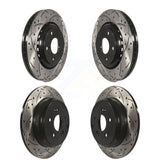 Front Rear Coated Drilled Slotted Disc Brake Rotors Kit For 2015-2017 Honda Odyssey KD-100345