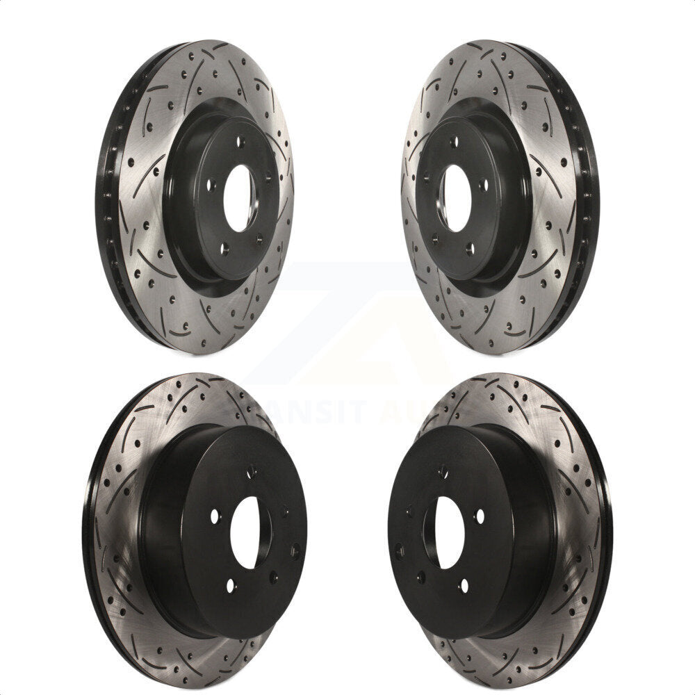 Front Rear Coated Drilled Slotted Disc Brake Rotors Kit For Nissan INFINITI Pathfinder Murano QX60 Q50 JX35 Q60 KD-100346