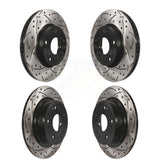 Front Rear Coated Drilled Slotted Disc Brake Rotors Kit For 2017 Honda Accord LX-S KD-100359