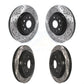 Front Rear Coated Drilled Slotted Disc Brake Rotors Kit For Cadillac CTS KD-100366