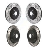 Front Rear Coated Drilled Slotted Disc Brake Rotors Kit For Lincoln MKC KD-100372