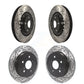 Front Rear Coated Drilled Slotted Disc Brake Rotors Kit For Lexus NX200t NX300 NX300h KD-100375