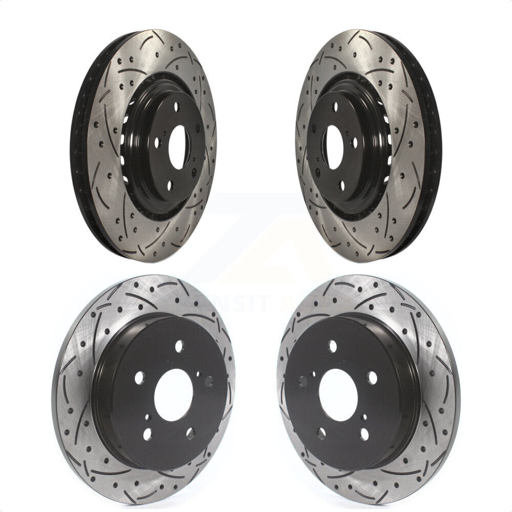 Front Rear Coated Drilled Slotted Disc Brake Rotors Kit For Lexus NX200t NX300 NX300h KD-100375