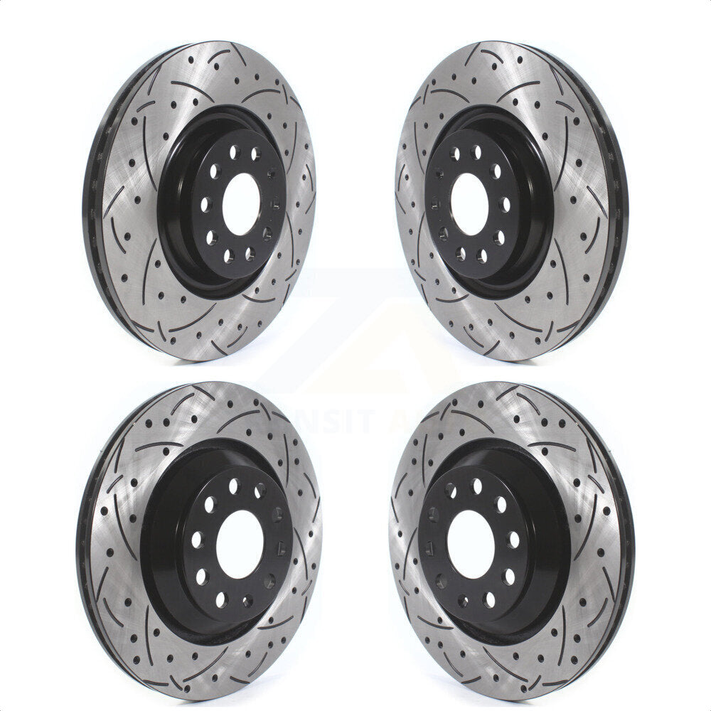 Front Rear Coated Drilled Slotted Disc Brake Rotors Kit For Volkswagen GTI Audi Golf R S3 Q3 Arteon A3 Quattro KD-100381