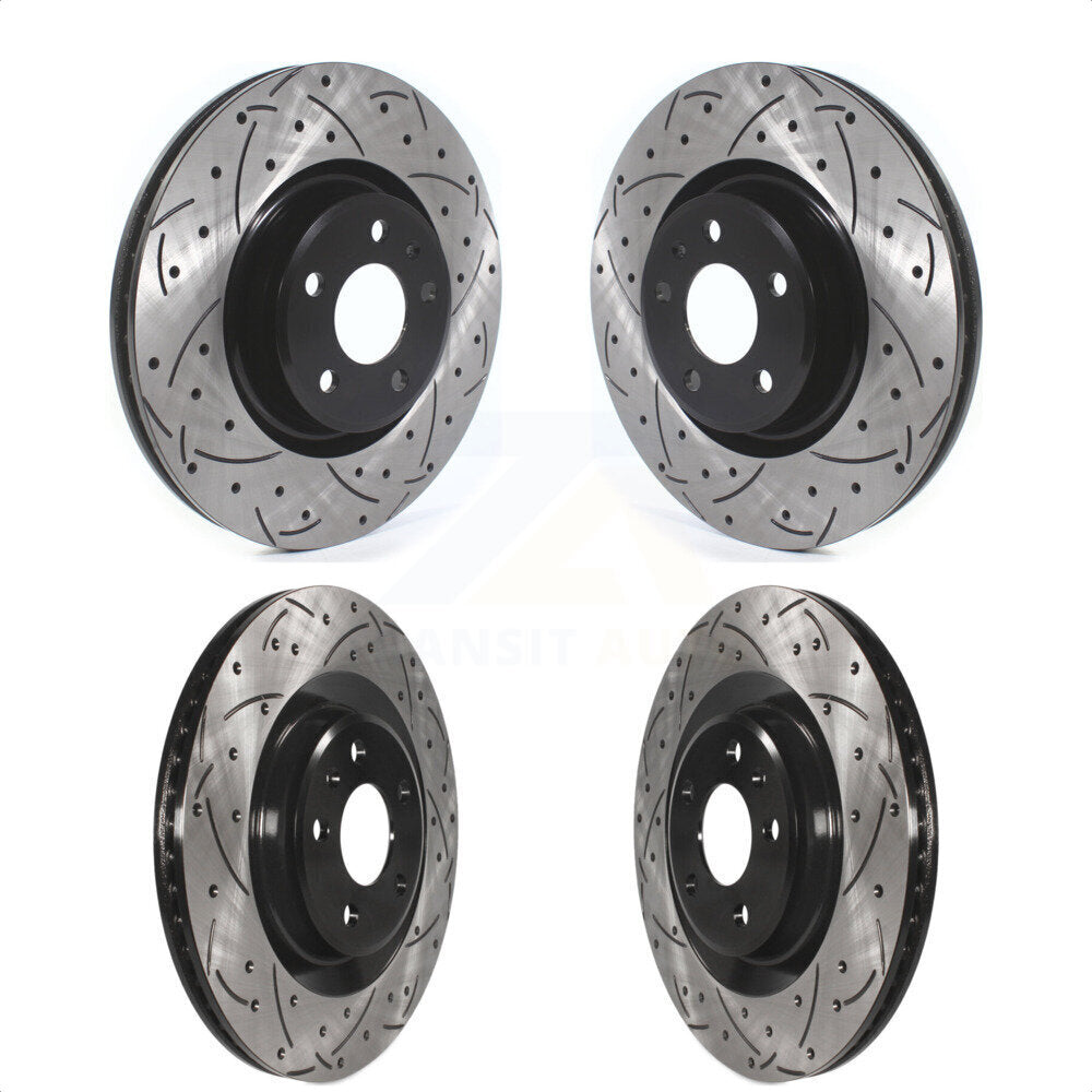 Front Rear Coated Drilled Slotted Disc Brake Rotors Kit For Audi Q5 A5 Quattro A4 A6 Sportback allroad KD-100390