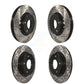 Front Rear Coated Drilled Slotted Disc Brake Rotors Kit For 2019-2021 Mazda 6 Naturally Aspirated KD-100393