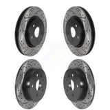 Front Rear Coated Drilled Slotted Disc Brake Rotors Kit For Toyota Camry KD-100395