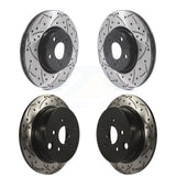 Front Rear Coated Drilled Slotted Disc Brake Rotors Kit For 2017-2021 Subaru Impreza With 276mm Diameter Rotor KD-100397