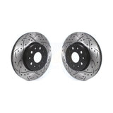 Front Coated Drilled Slotted Disc Brake Rotors Pair For Chevrolet Camaro Cadillac CTS CT6 CT5 KD-100400