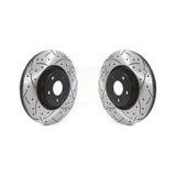 Front Coated Drilled Slotted Disc Brake Rotors Pair For Ford Focus Lincoln MKC KD-100401
