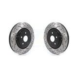 Front Coated Drilled Slotted Disc Brake Rotors Pair For Lexus RX350 RX450h Toyota RX350L Camry RX450hL Avalon NX250 NX350 NX350h KD-100406