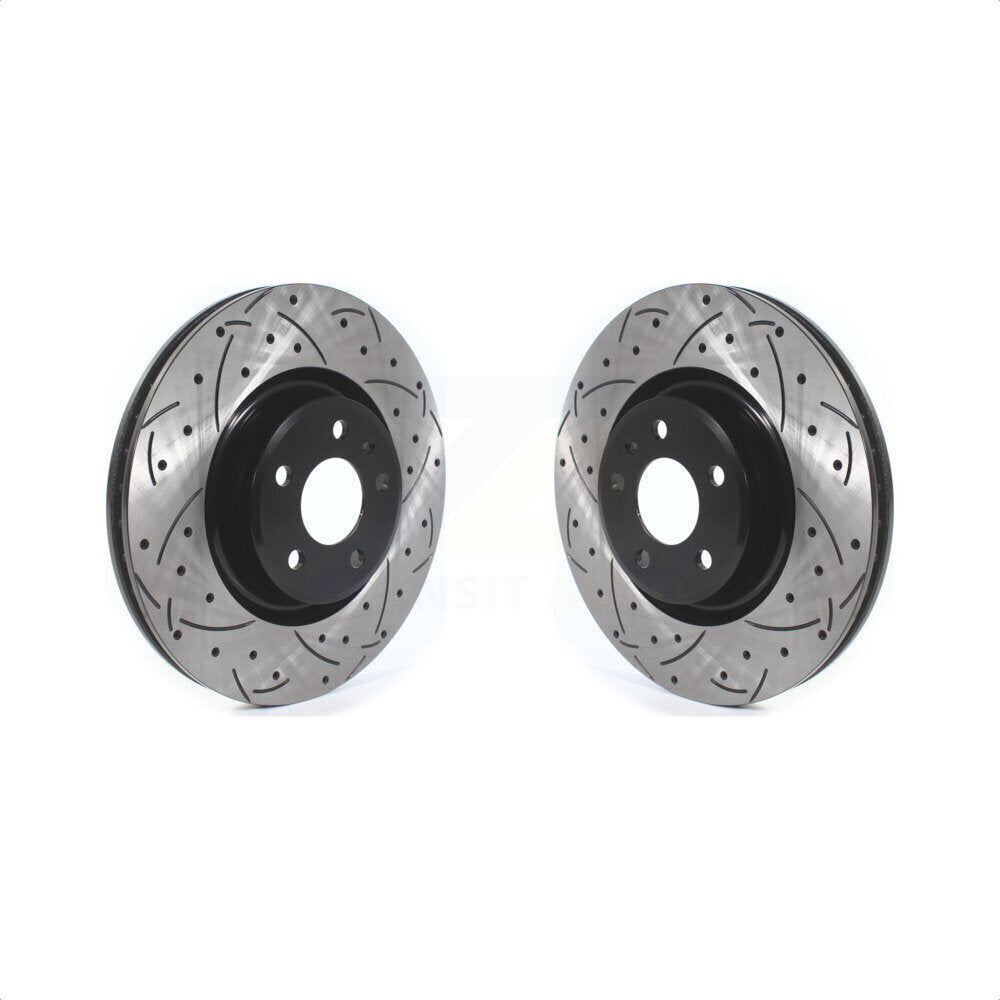 Front Coated Drilled Slotted Disc Brake Rotors Pair For Audi Q5 A4 A5 Quattro A6 Sportback allroad KD-100407