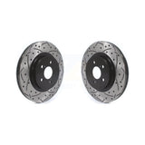 Front Coated Drilled Slotted Disc Brake Rotors Pair For Subaru Crosstrek Impreza KD-100410
